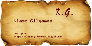 Klasz Gilgames névjegykártya